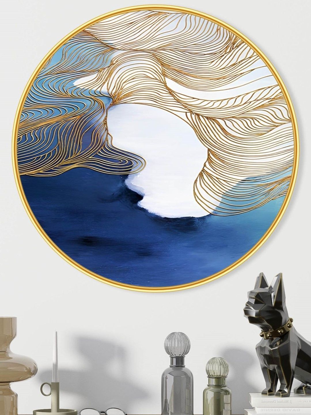 Aura Blue Single Piece MDF Wall Paintings-picture-42