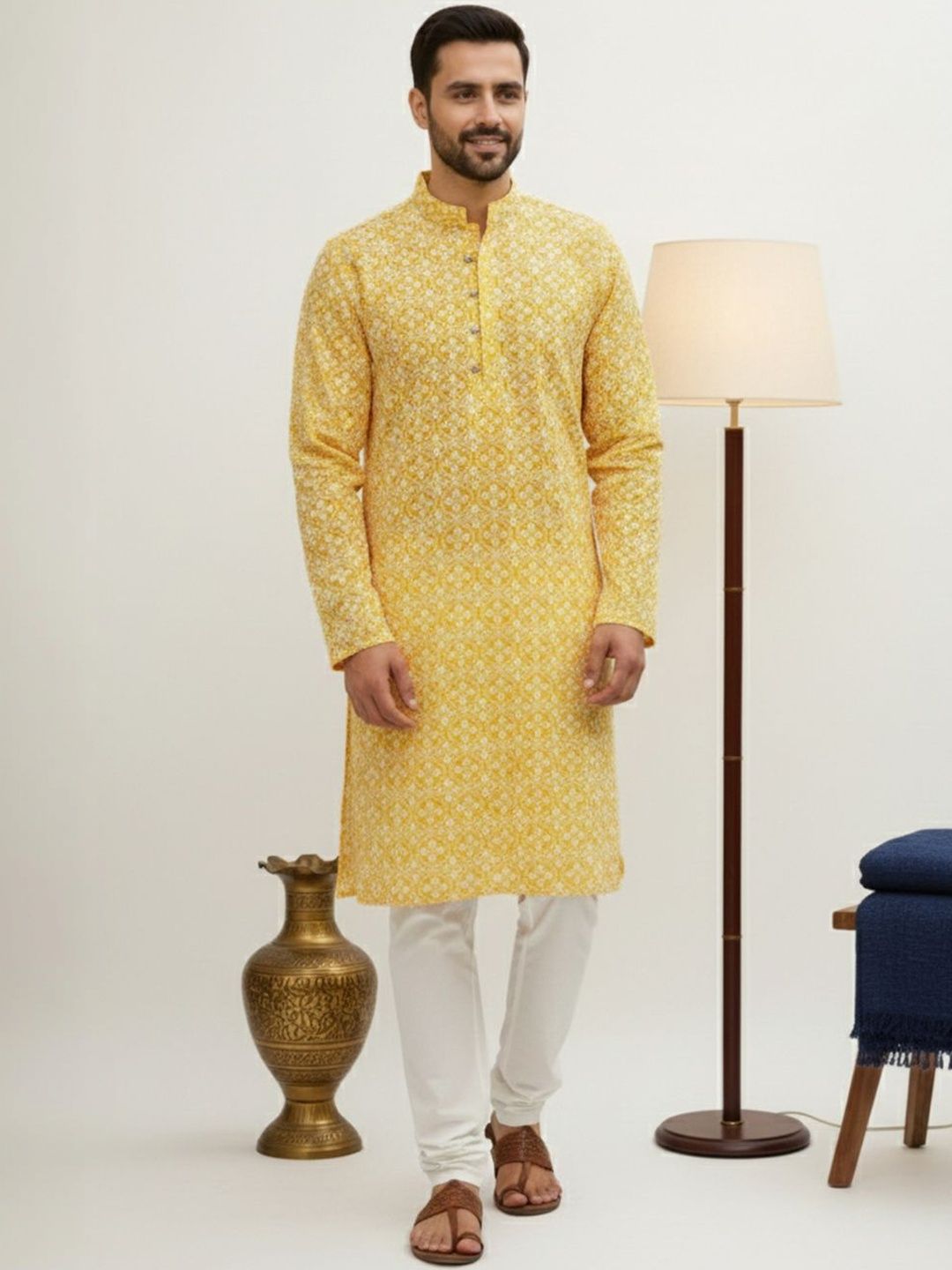 Anouk Mirage Men Ethnic Motifs Embroidered Regular Thread Work Kurta with Pyjamas-picture-40