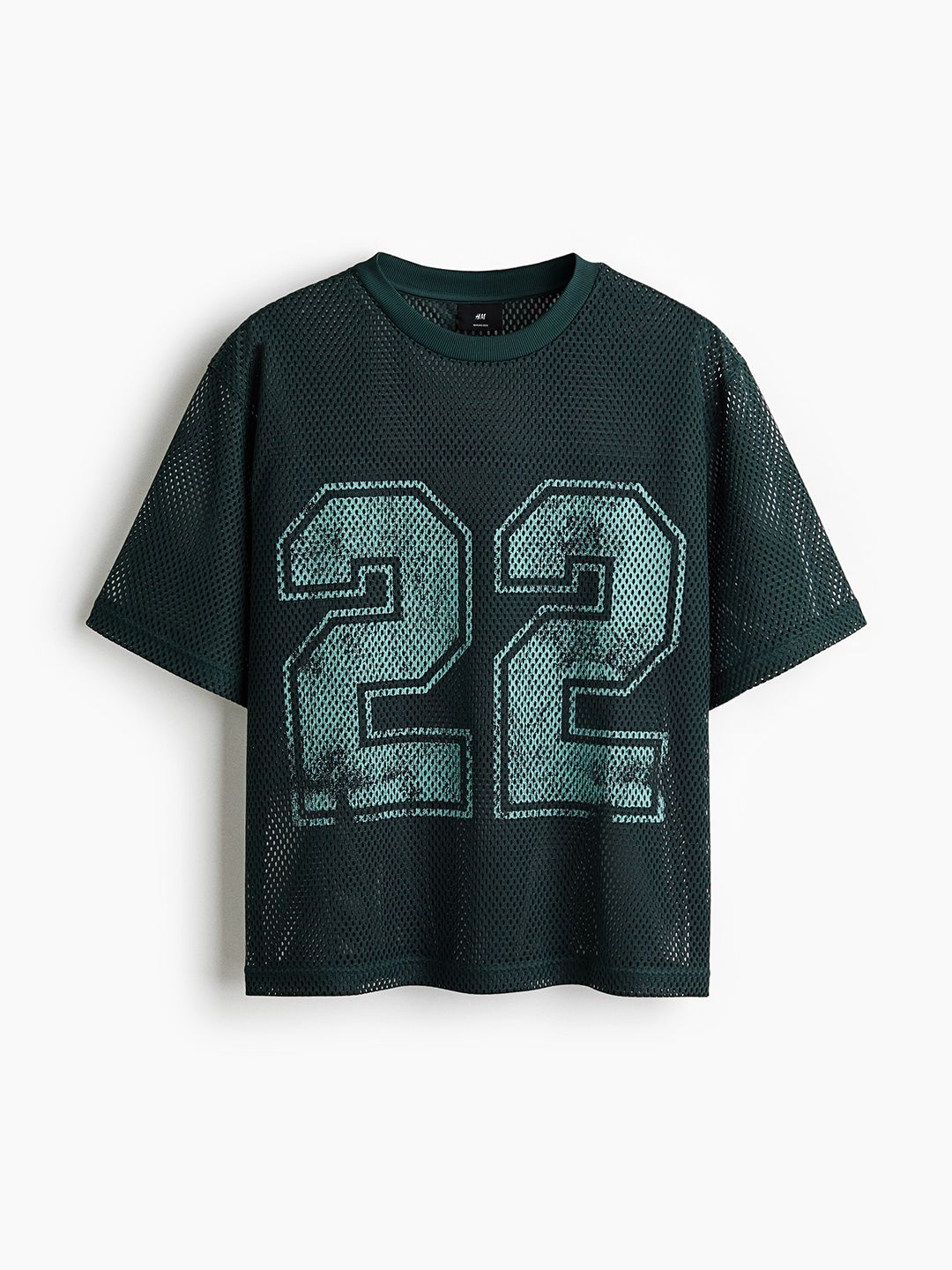 H&M Oversized Fit Printed Mesh T-shirt