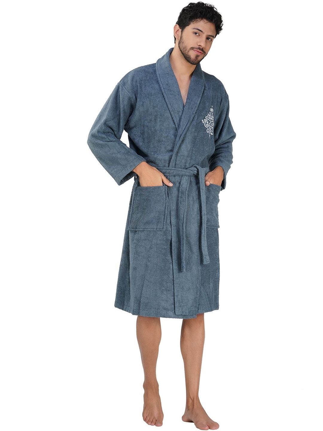 RANGOLI Organic Bamboo Bath Robe With Wraps-image-13