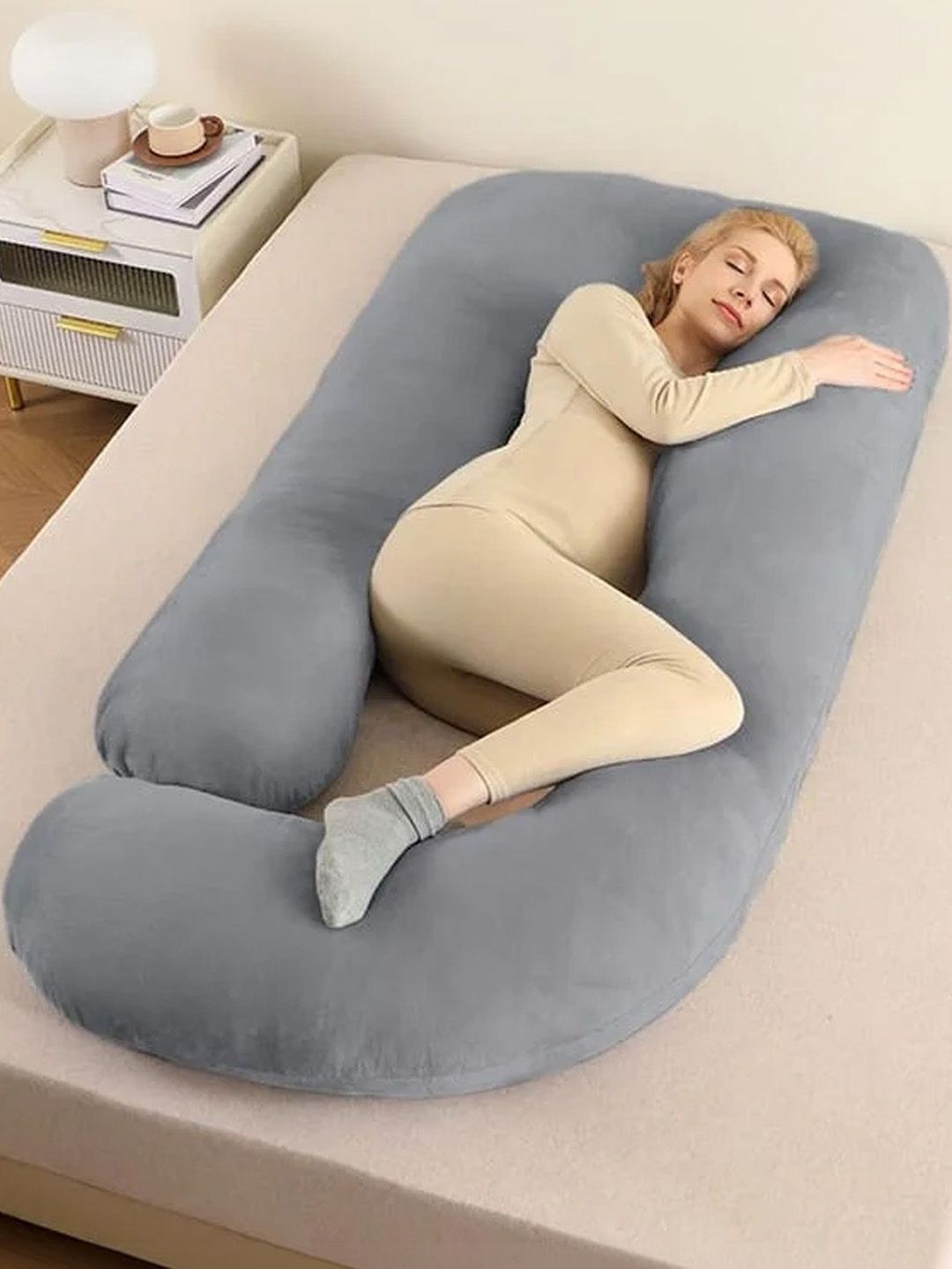 StarAndDaisy Grey Cotton Maternity Pillow-picture-25