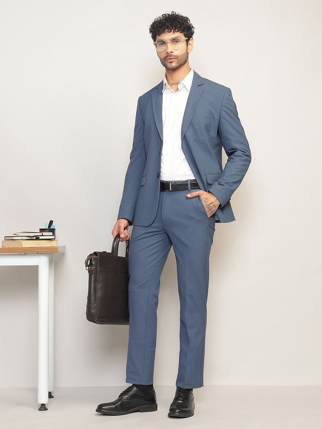 SUBTRACT Men Slim-Fit Single-Breasted 2-Piece Stretchable Formal Suit-picture-19