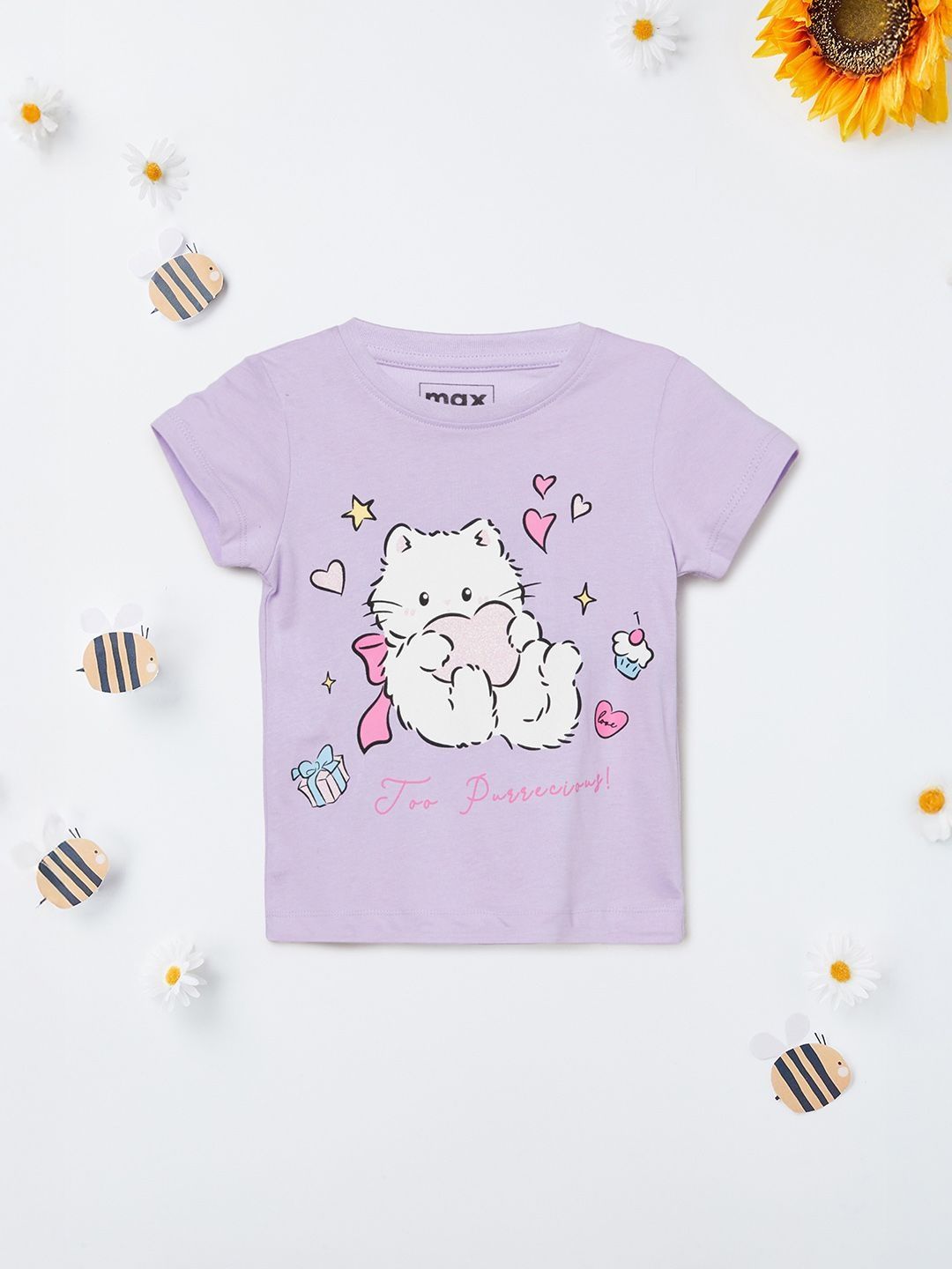 max Girls Conversational Printed Pure Cotton T-Shirt-picture-28