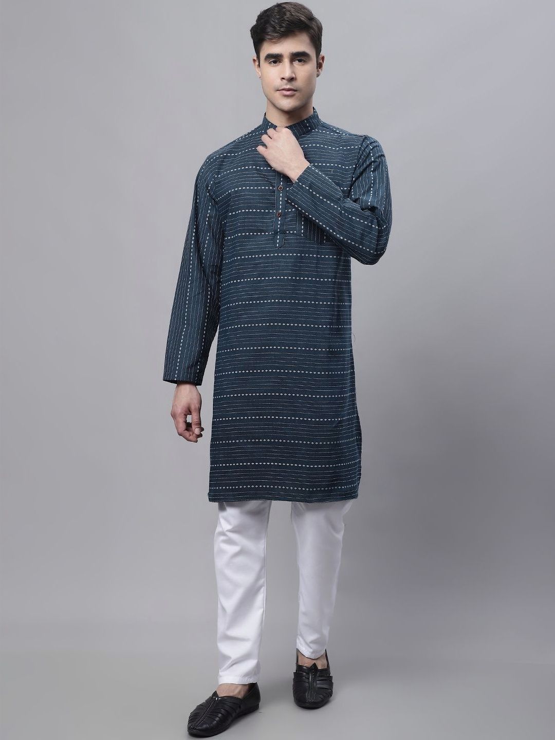 Enchanted Drapes Men Thread Work Kurta-picture-30