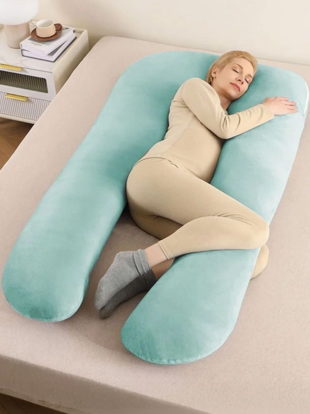 StarAndDaisy Sea Green Cotton Maternity Pillow-picture-56