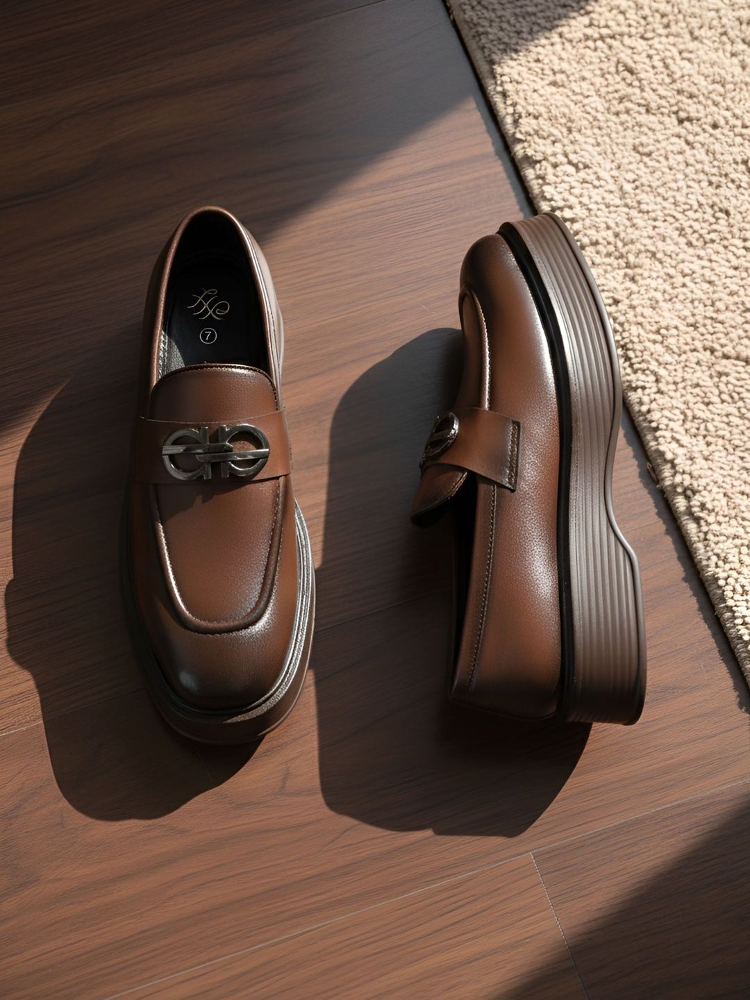 House of Pataudi Men Square Toe Slip-On Formal Loafers-picture-20