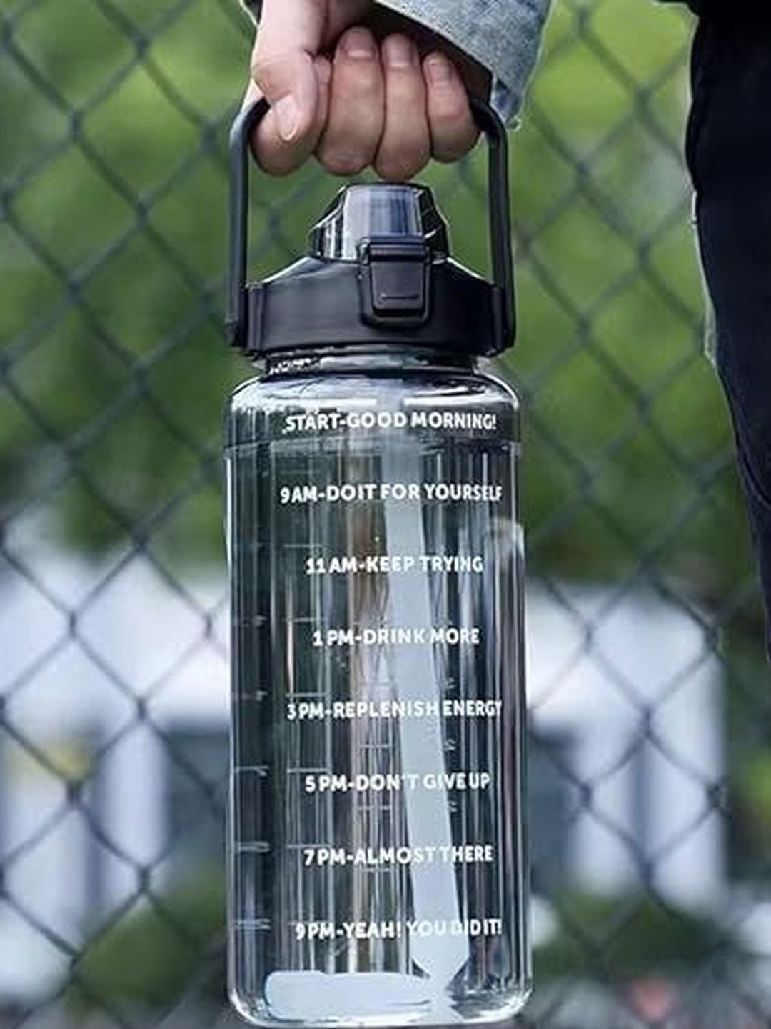 Faverito Transparent & Transparent Single Plastic Typography Water Bottle-picture-16