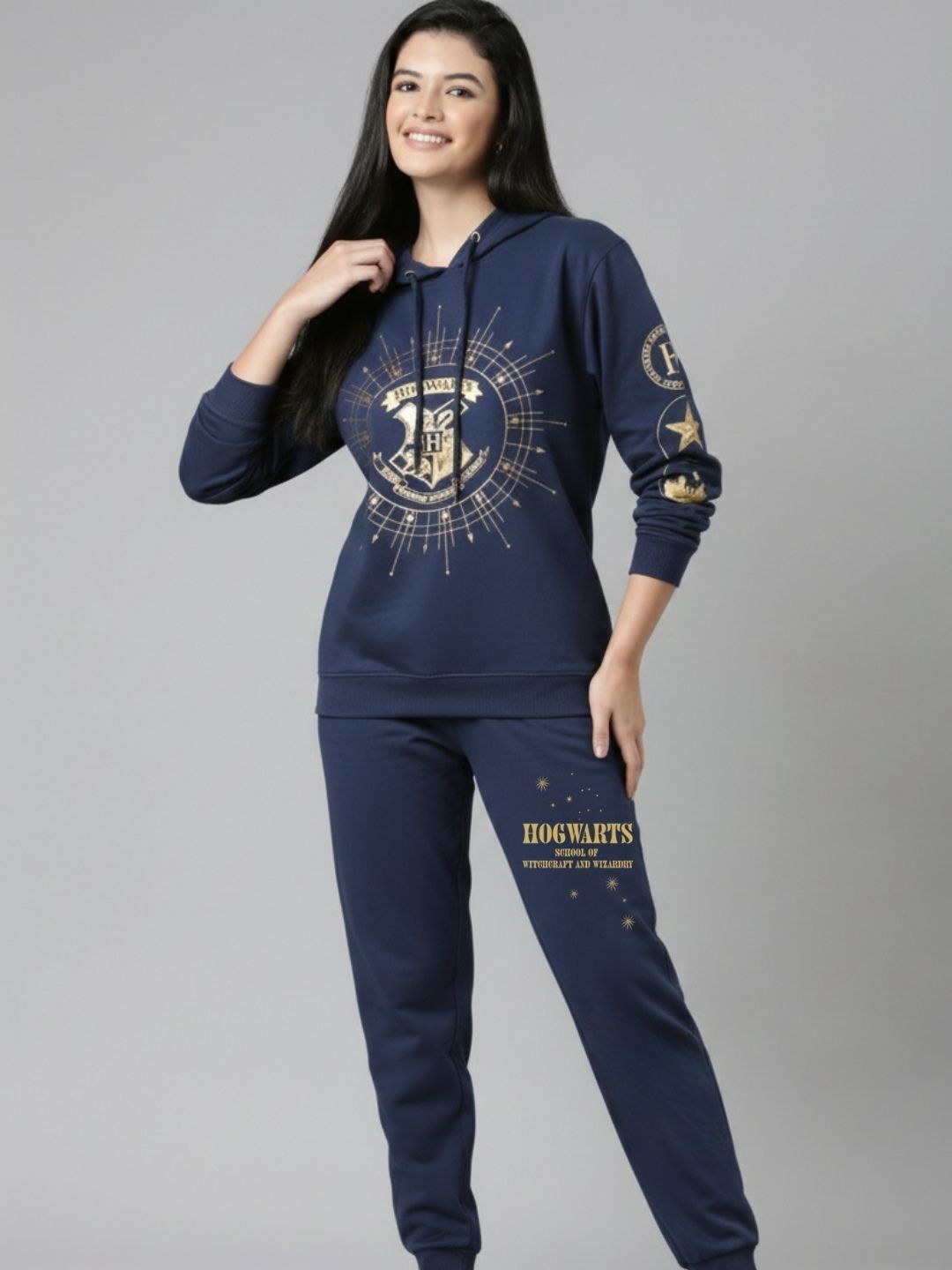 Nap Chief Hogwarts Winter Ball Printed Round Neck Sweatshirt & Joggers Co-Ords-picture-40