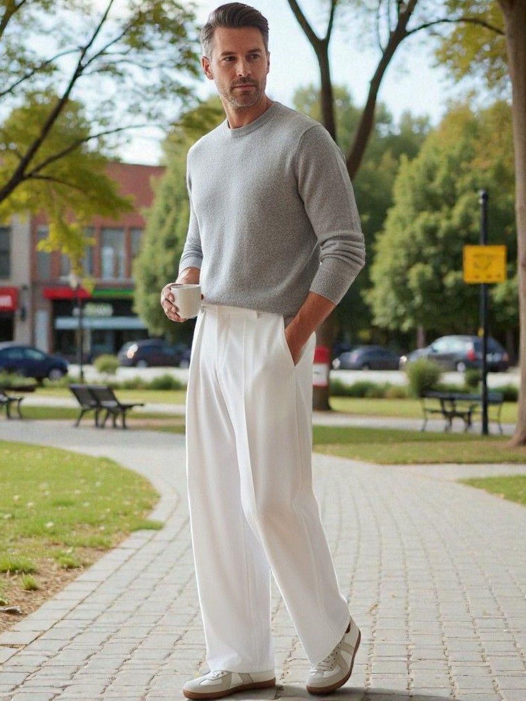 BROADSTAR Men Smart Straight Fit Easy Wash Pleated Trousers-picture-17