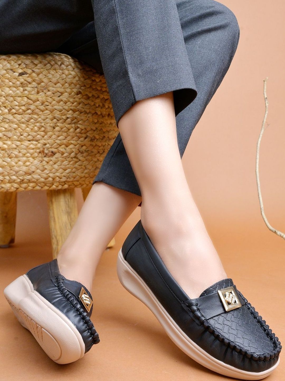 Stylestry Women Textured Loafers-picture-31