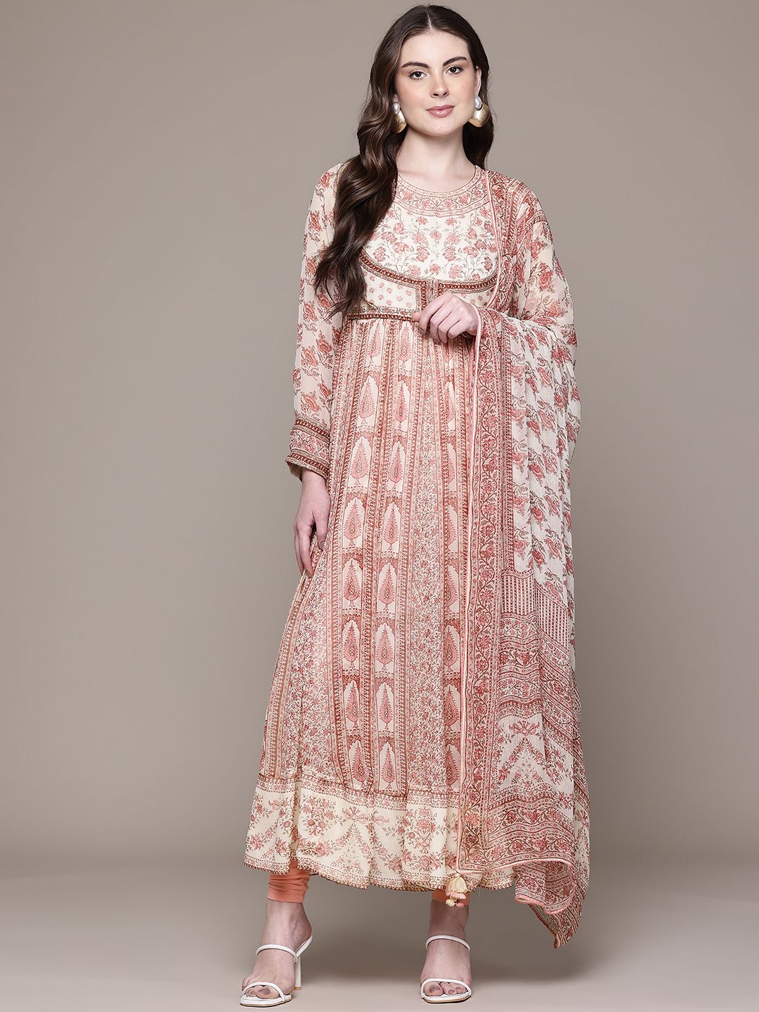 Ritu Kumar Women Floral Printed Regular Kurta With Dupatta-picture-22