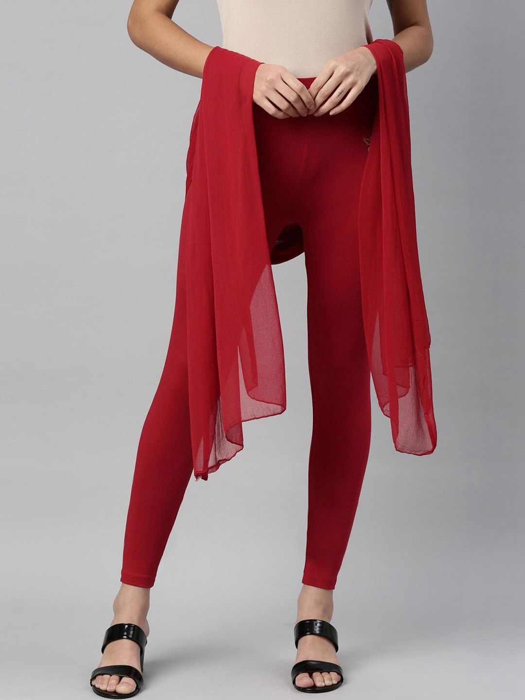 TWIN BIRDS Ankle Length Leggings With Dupatta-picture-56