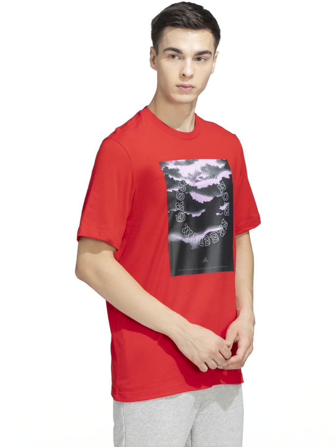 ADIDAS Graphic Printed Cotton Round Neck T-Shirt-image-25