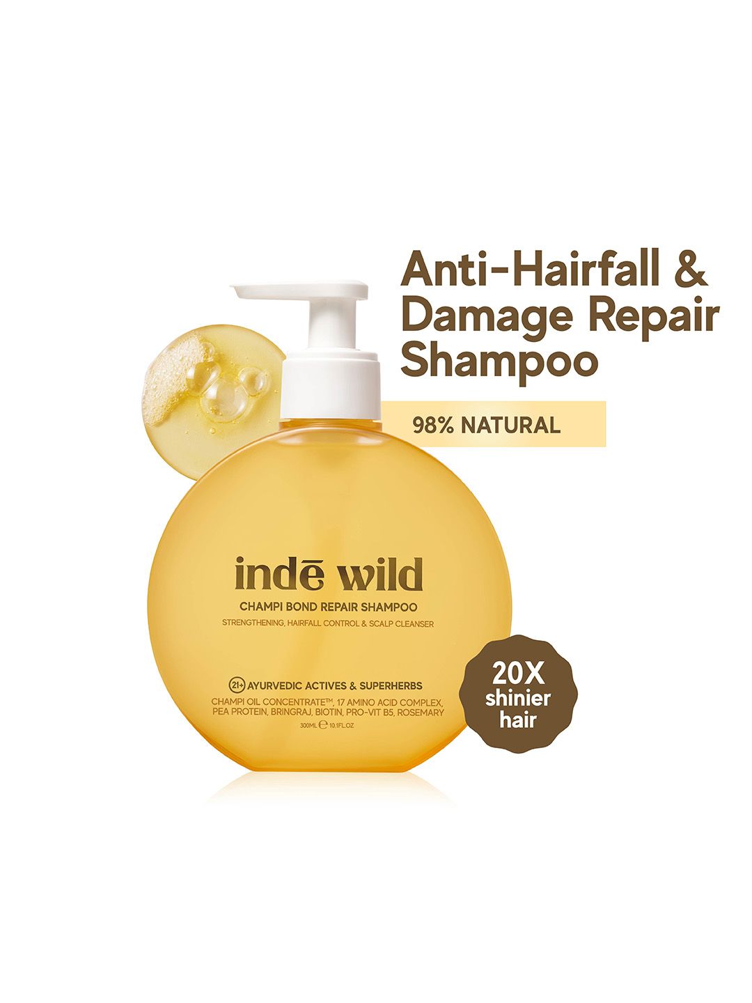 inde wild Champi Bond Repair Anti-Hairfall & Damage Repair Shampoo - 300 ml-picture-54