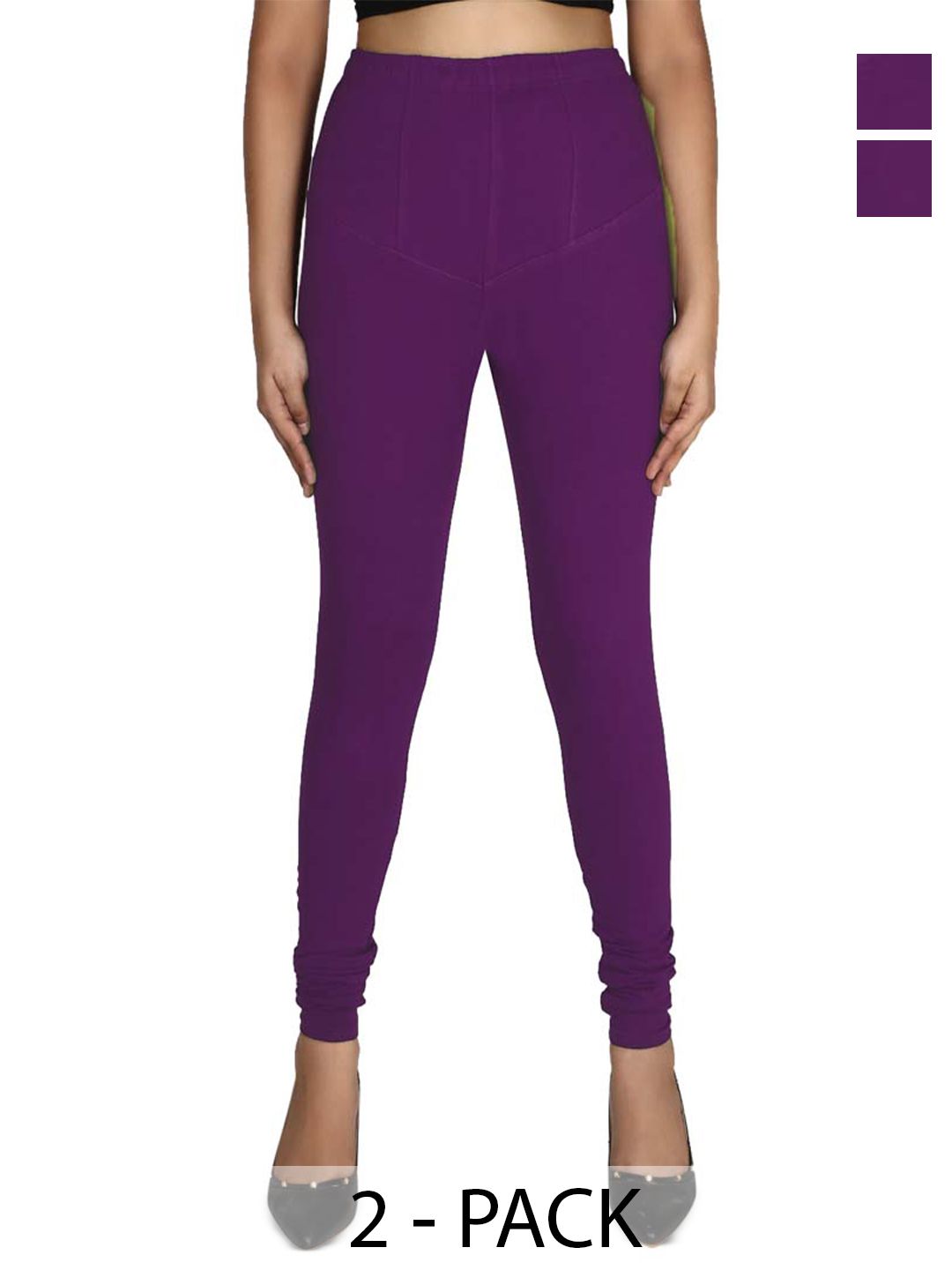 Tantulipi Pack of 2 Cotton Churidar Length Leggings-picture-38