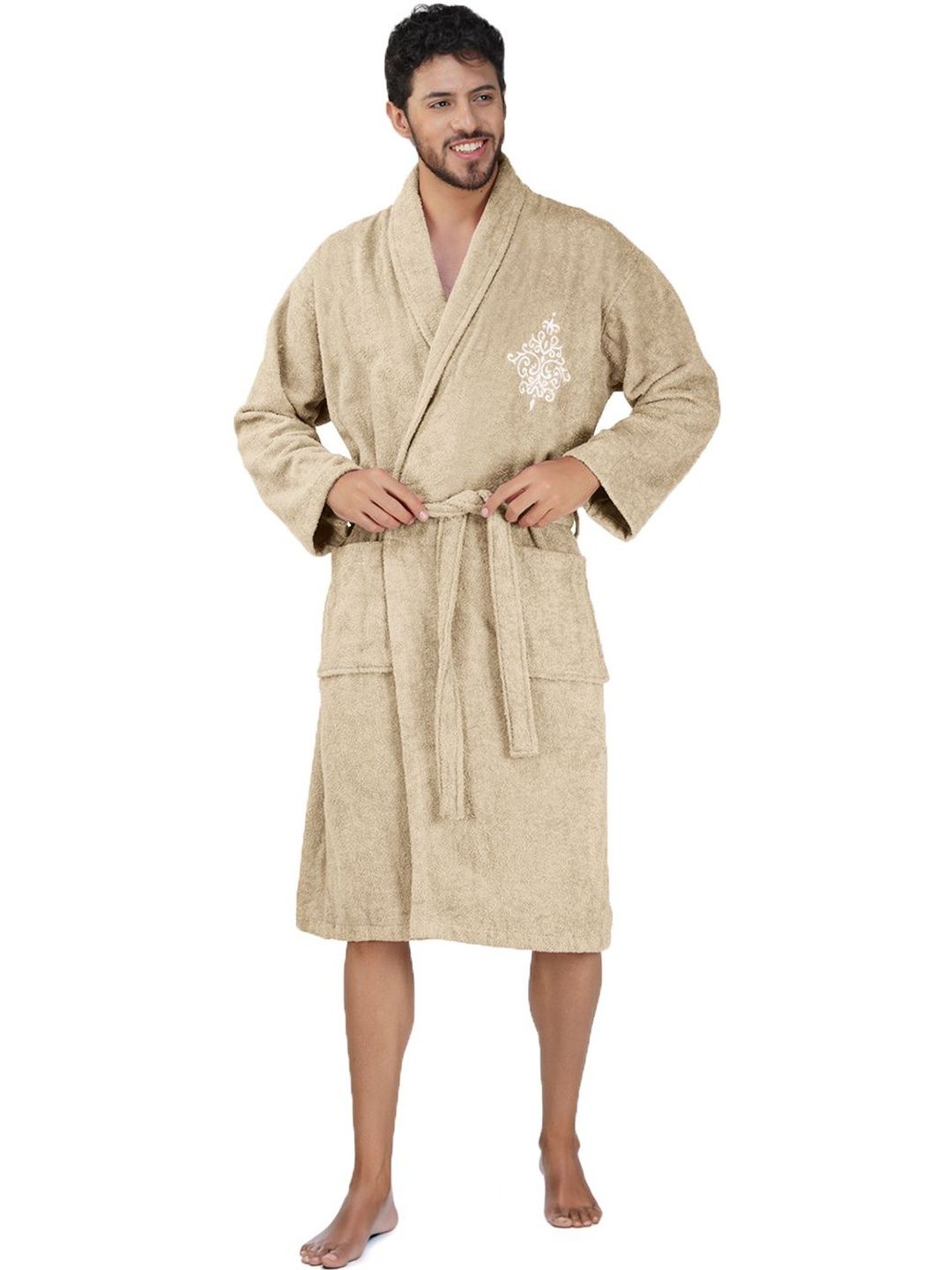 RANGOLI Organic Bamboo Bath Robe With Wraps-image-15