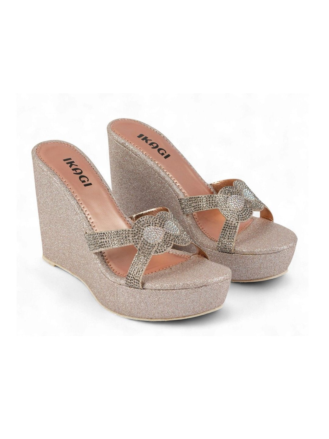 IKAGI Textured Party Wedge Sandals-picture-26