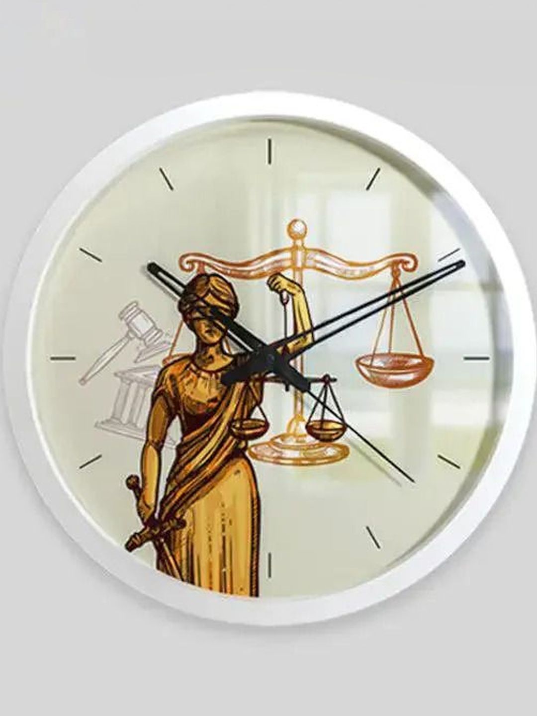 DECORSMANTRA Multicoloured & White Printed Contemporary Wall Clock-picture-32