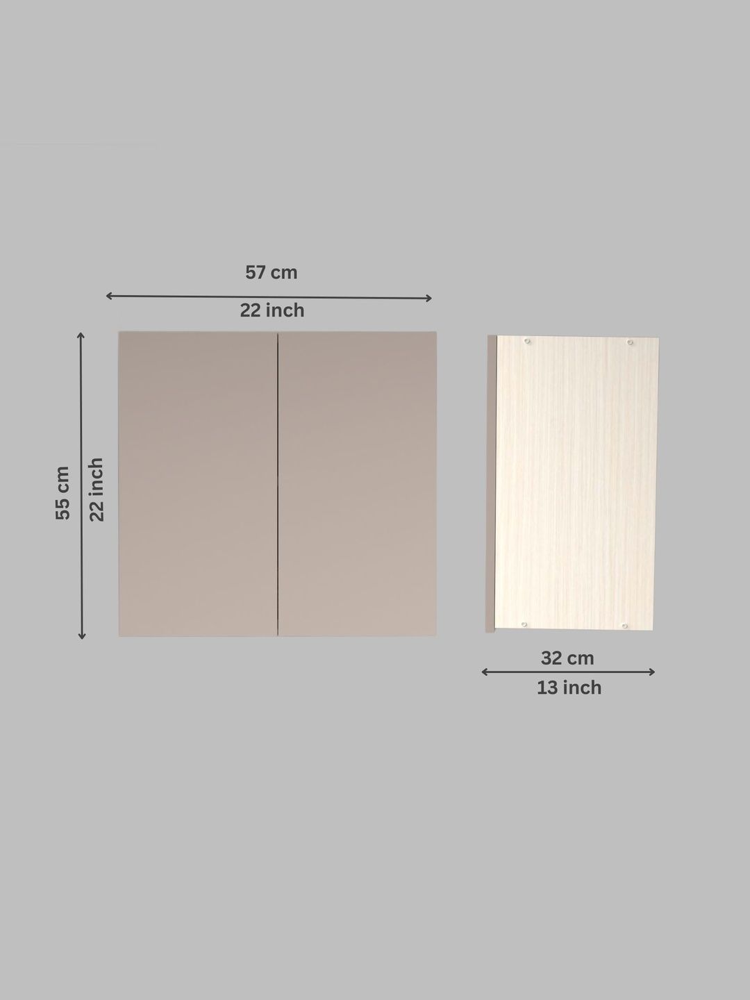 SPECIALITY PANELS Coffee Brown 2-Door Wall Mounted Engineered Wood Cabinet-image-48