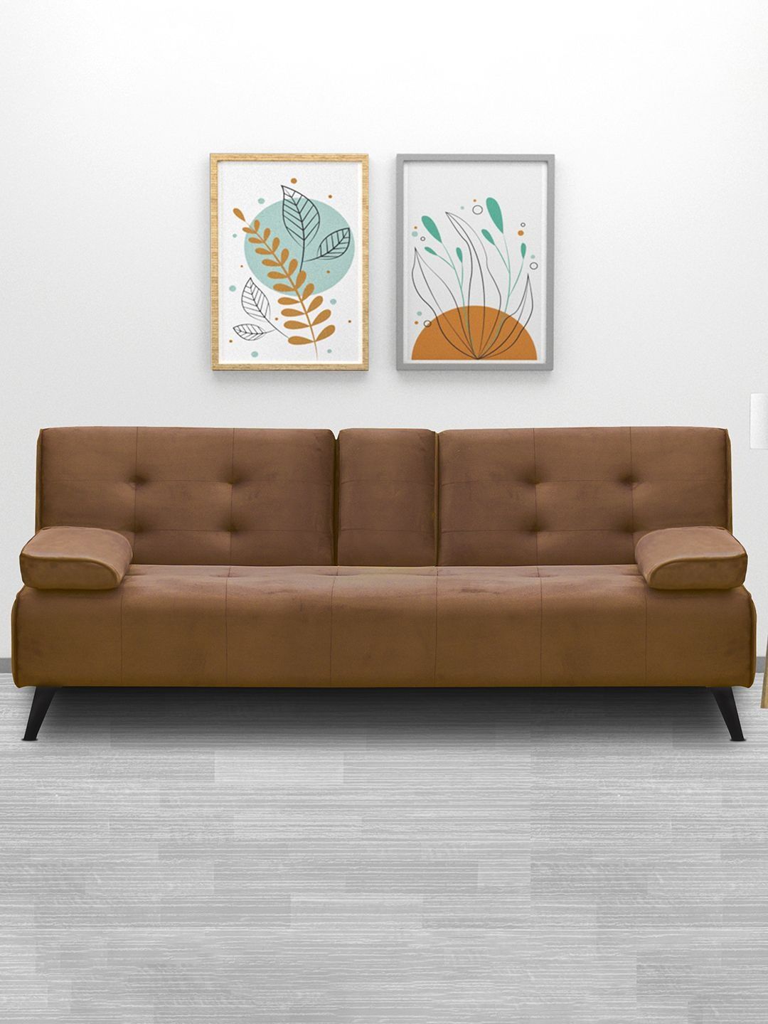 ARRA Brown 3 Seater Inflatable Sofa Cum Bed