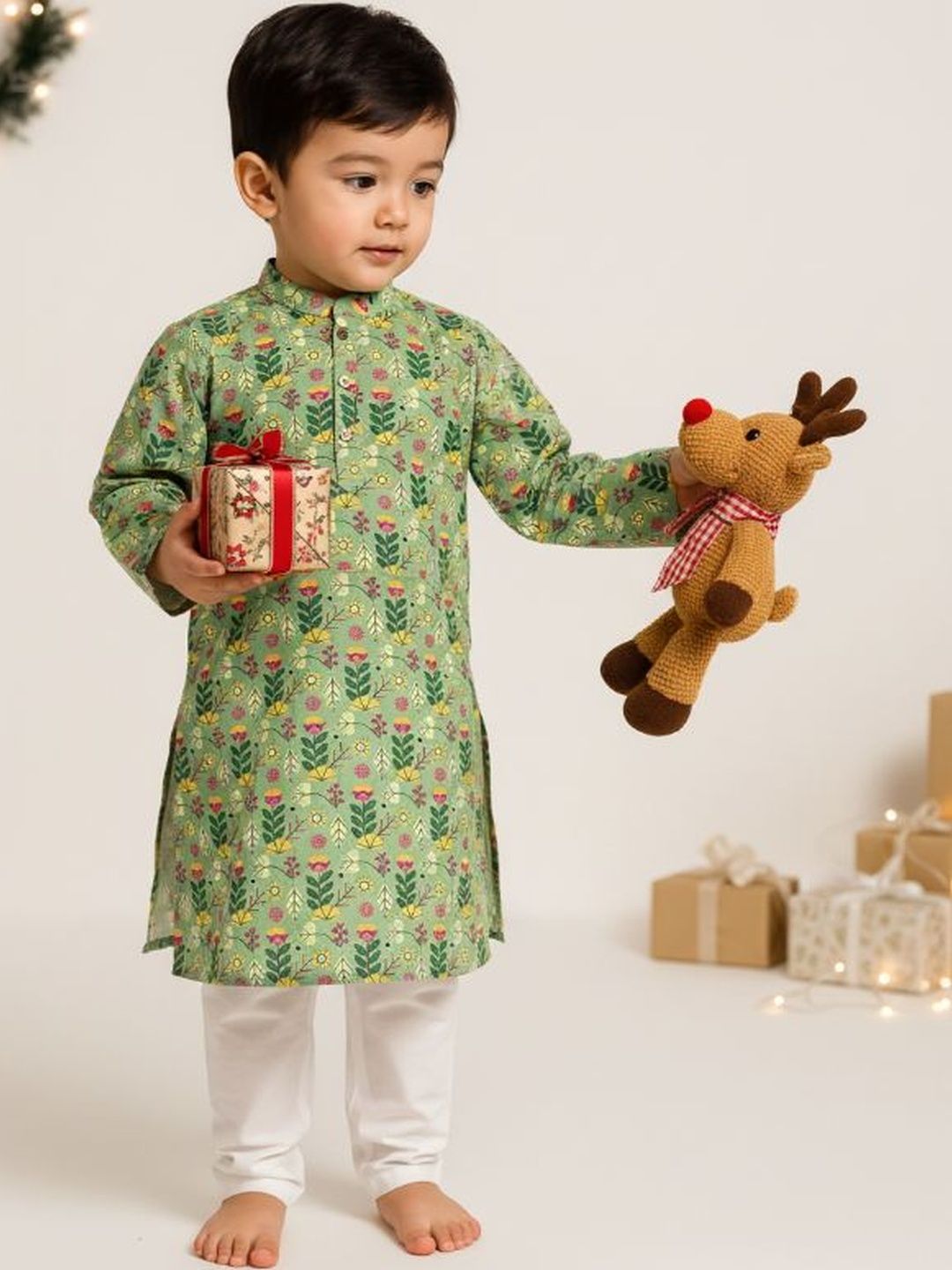 Sangria Boys Self Design Pure Cotton Straight Kurta & Pyjamas-picture-38