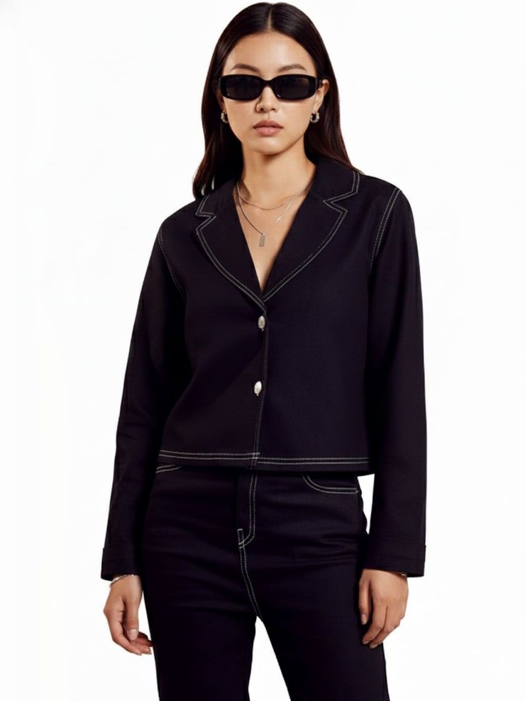 Pookiie Women Crop Denim Jacket-image-19