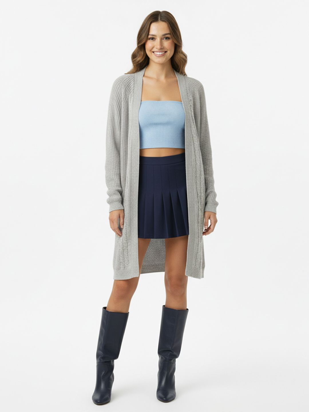 HERE&NOW Self Design Longline Shrug-picture-55