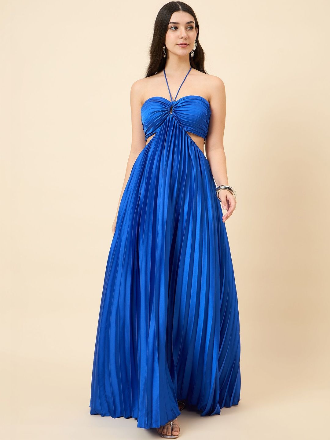 aayu Halter Neck Satin Maxi Dress-picture-24