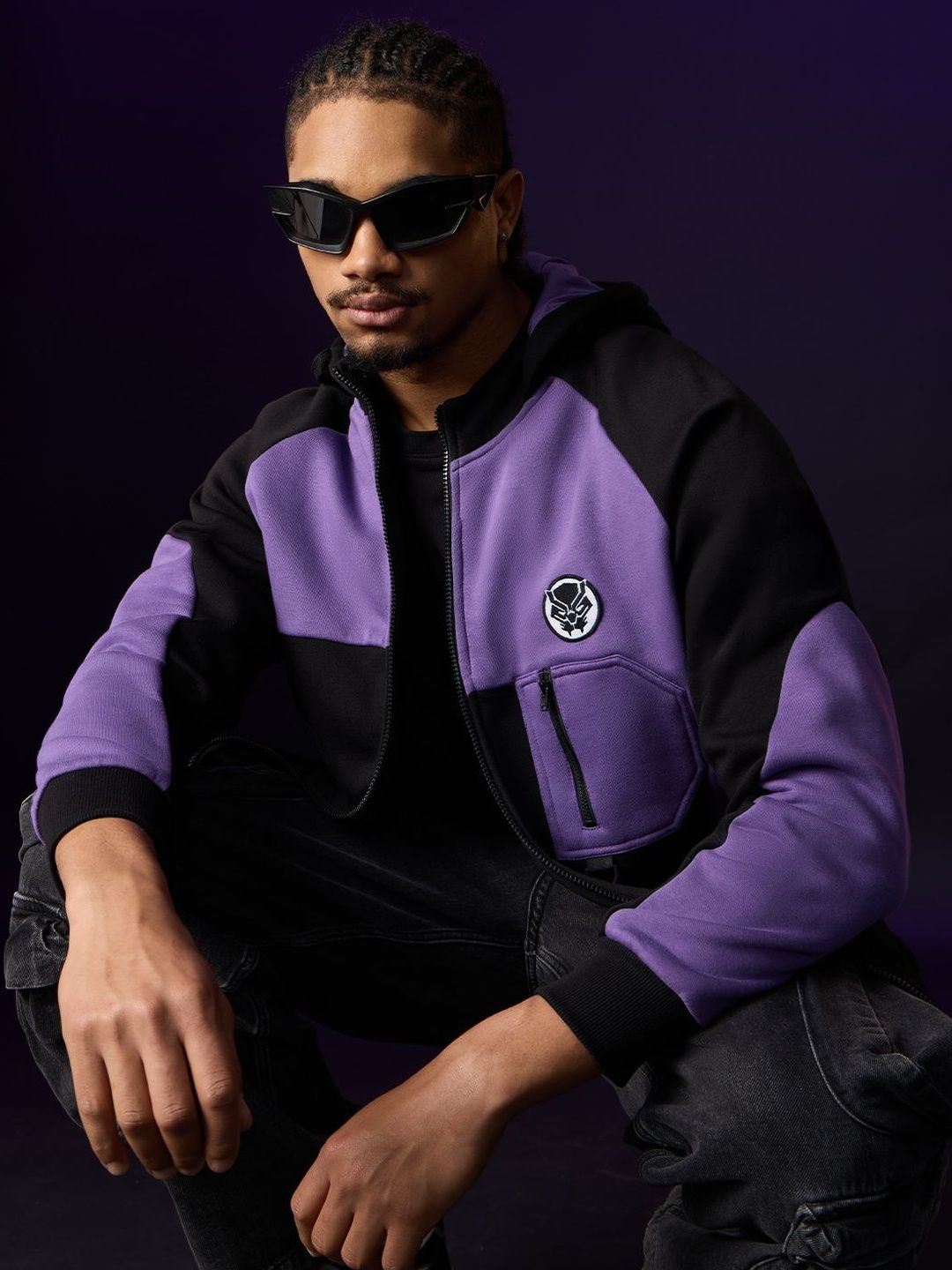 The Souled Store Men Colourblocked Hooded Sweatshirt-picture-16