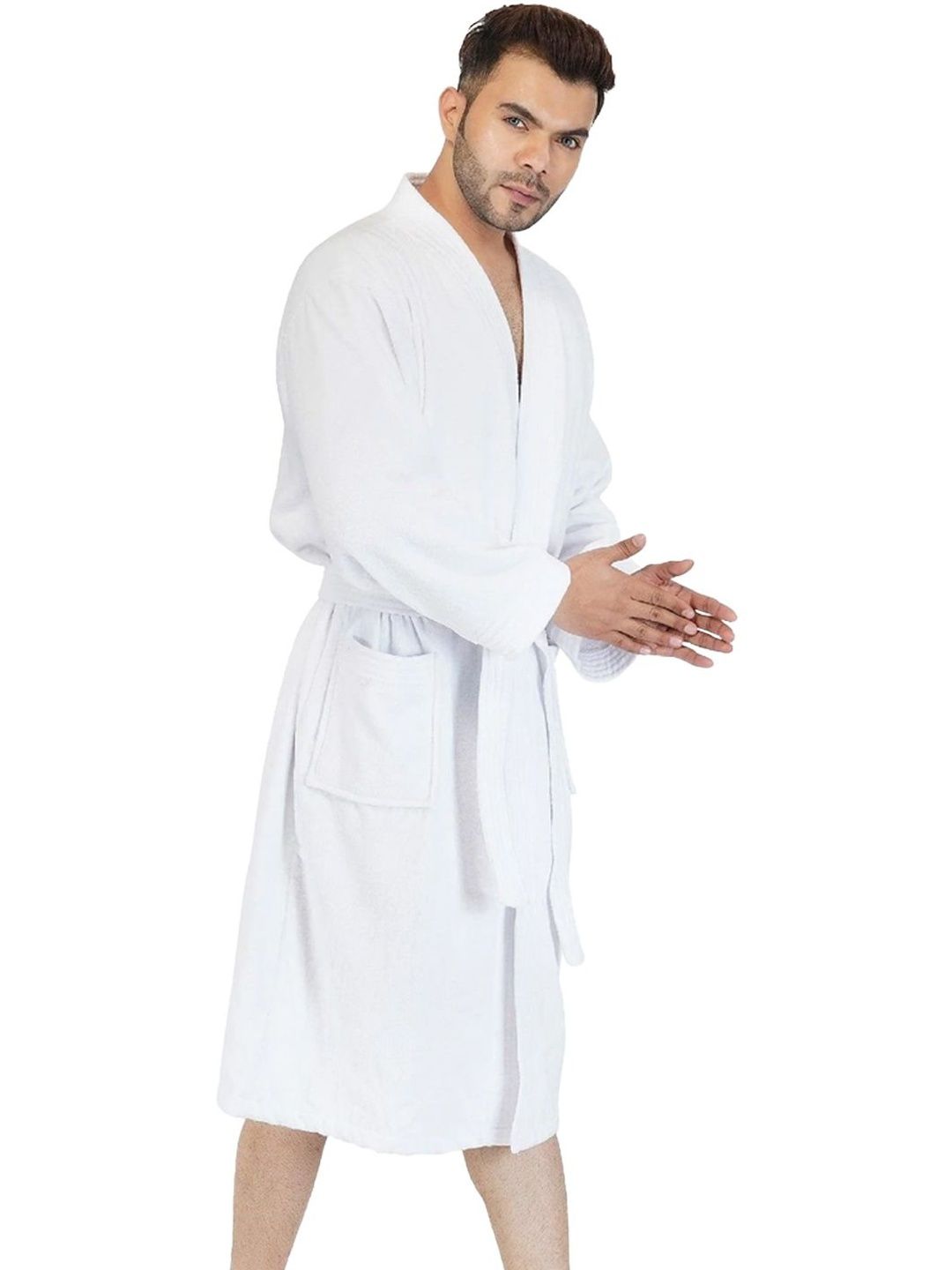 RANGOLI Organic Bamboo Bath Robe With Wraps-image-12