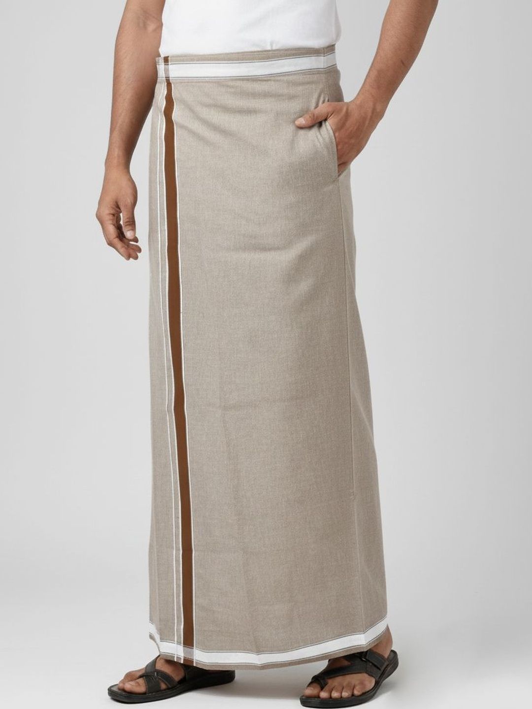 TUNI MANI Men Solid Cotton Dhoti with Pocket-picture-16