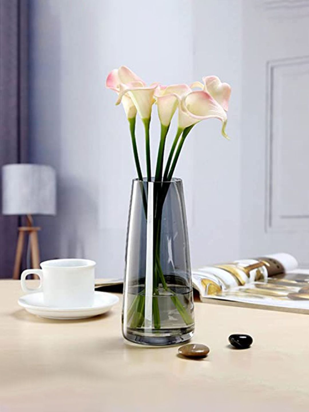 The Purple Tree Grey & Transparent Glass Flower Vases-picture-26