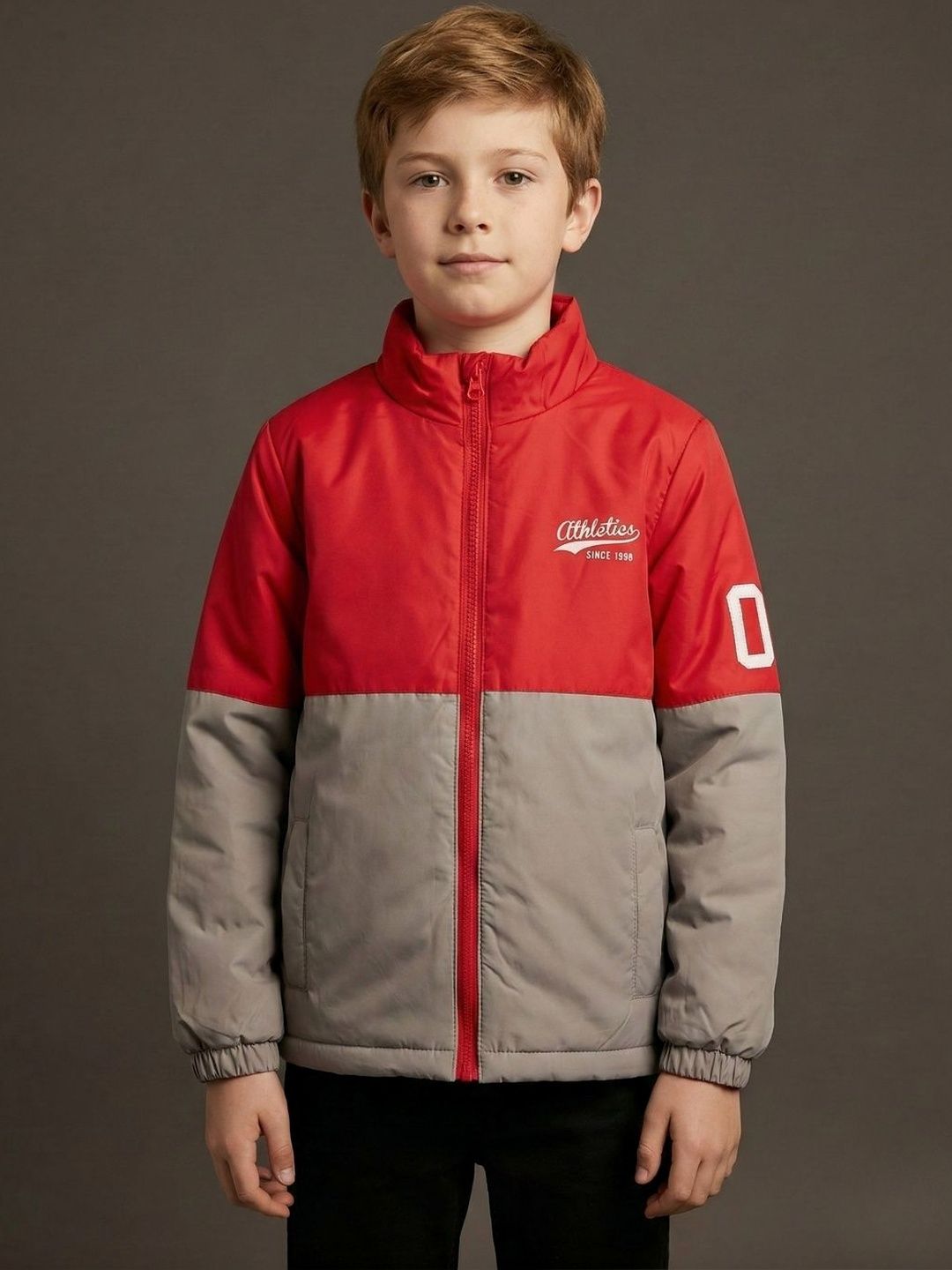 HOUSE OF VEDAS Boys Typography Colourblocked Lightweight Outdoor Puffer Jacket-picture-12