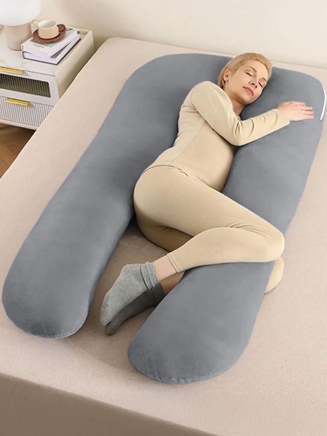 StarAndDaisy Grey Cotton Maternity Pillow-picture-16