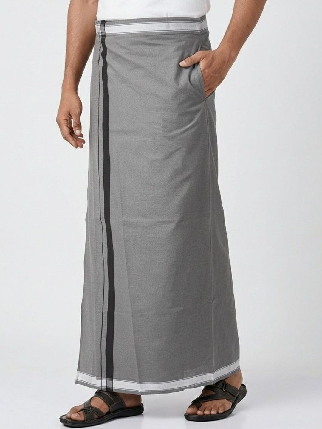 TUNI MANI Men Cotton Kerala Style Pocket Dhoti-picture-29
