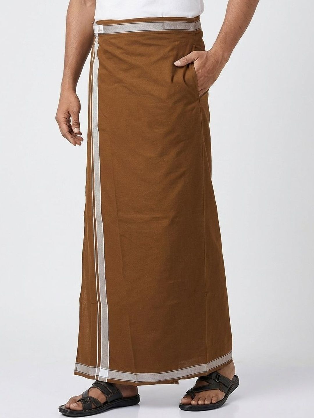 TUNI MANI Men Solid Cotton Velcro Dhotis-picture-34