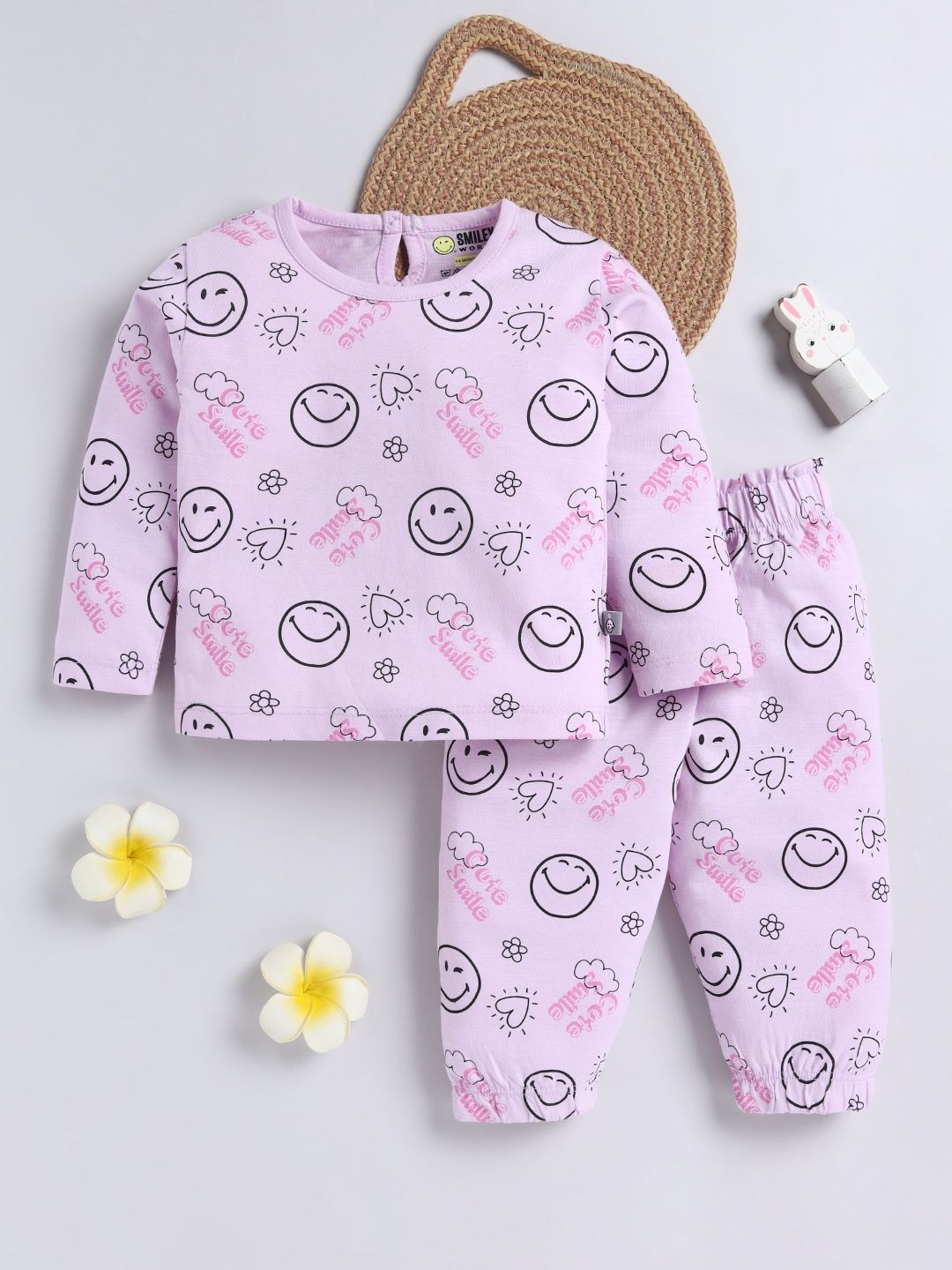 YK X Tinyo Infant Girls Printed Pure Cotton T-shirt with Joggers-picture-18