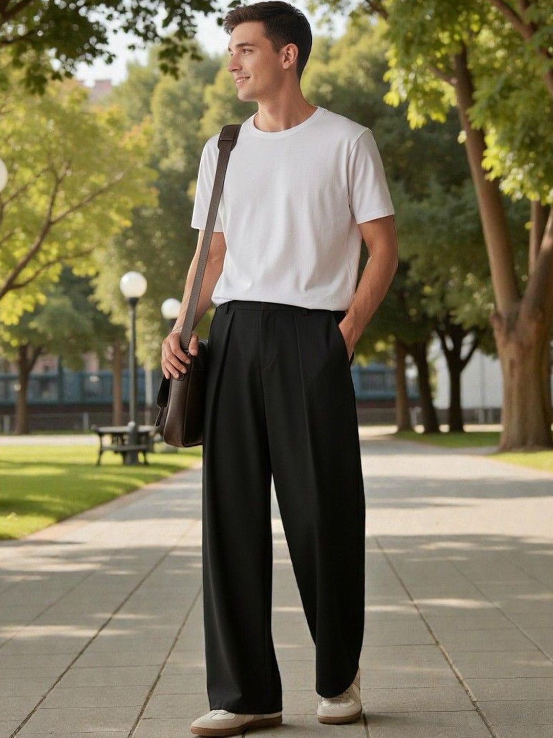 BROADSTAR Men Smart Straight Fit Easy Wash Pleated Trousers-picture-40