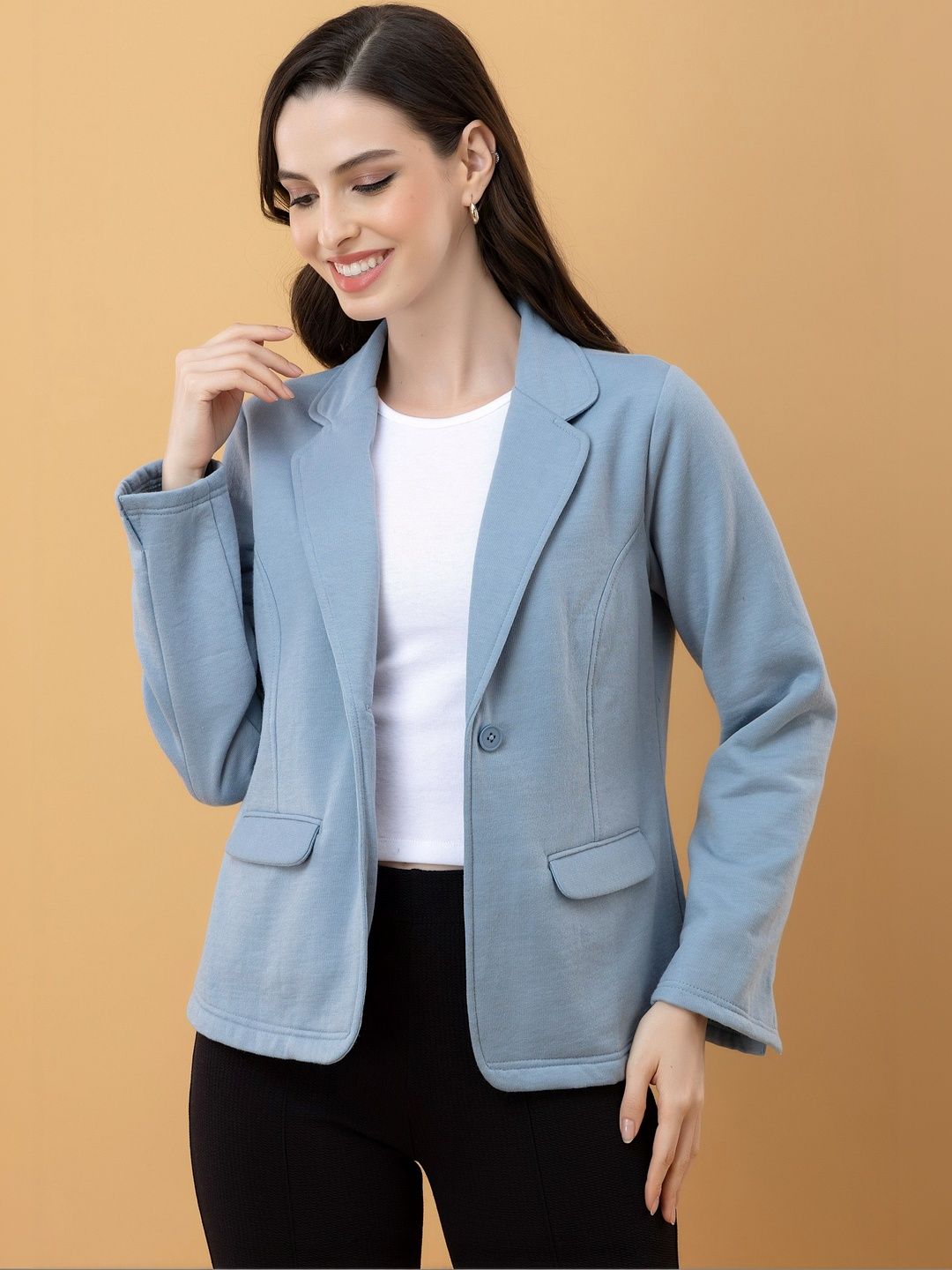 PURYS WORKSPACE Women Fleece Tailored Jacket-image-22