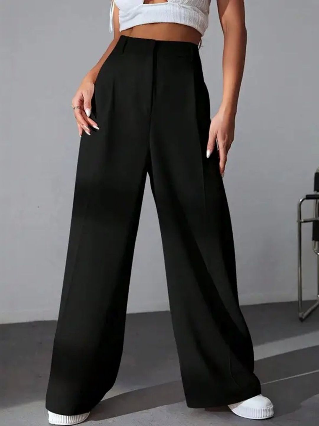 SENDIPO Women Comfort Loose Fit High-Rise Easy Wash Pleated Trousers-picture-39