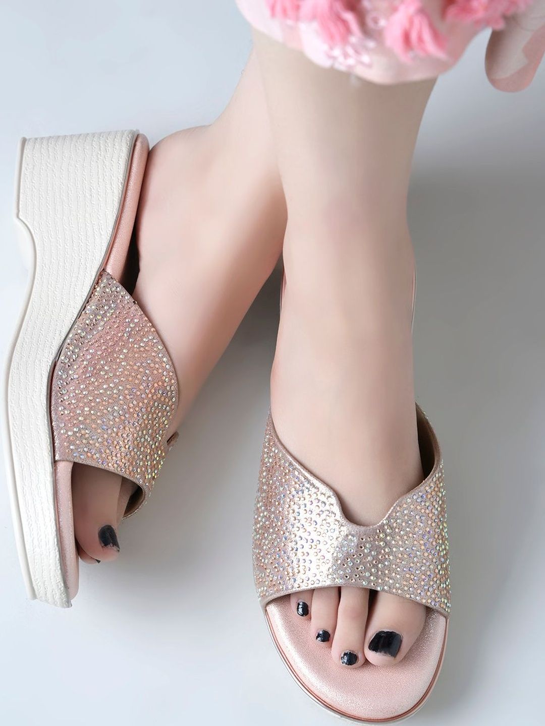 DressBerry Embellished Party Wedge Sandals-picture-40