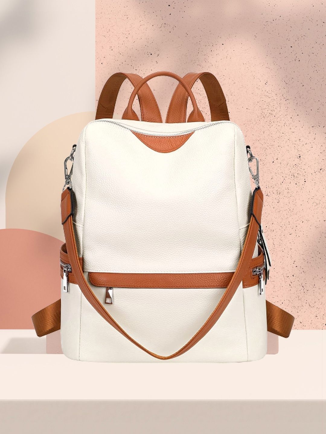 womenbuzz Women Contrast Detail Backpack-image-8