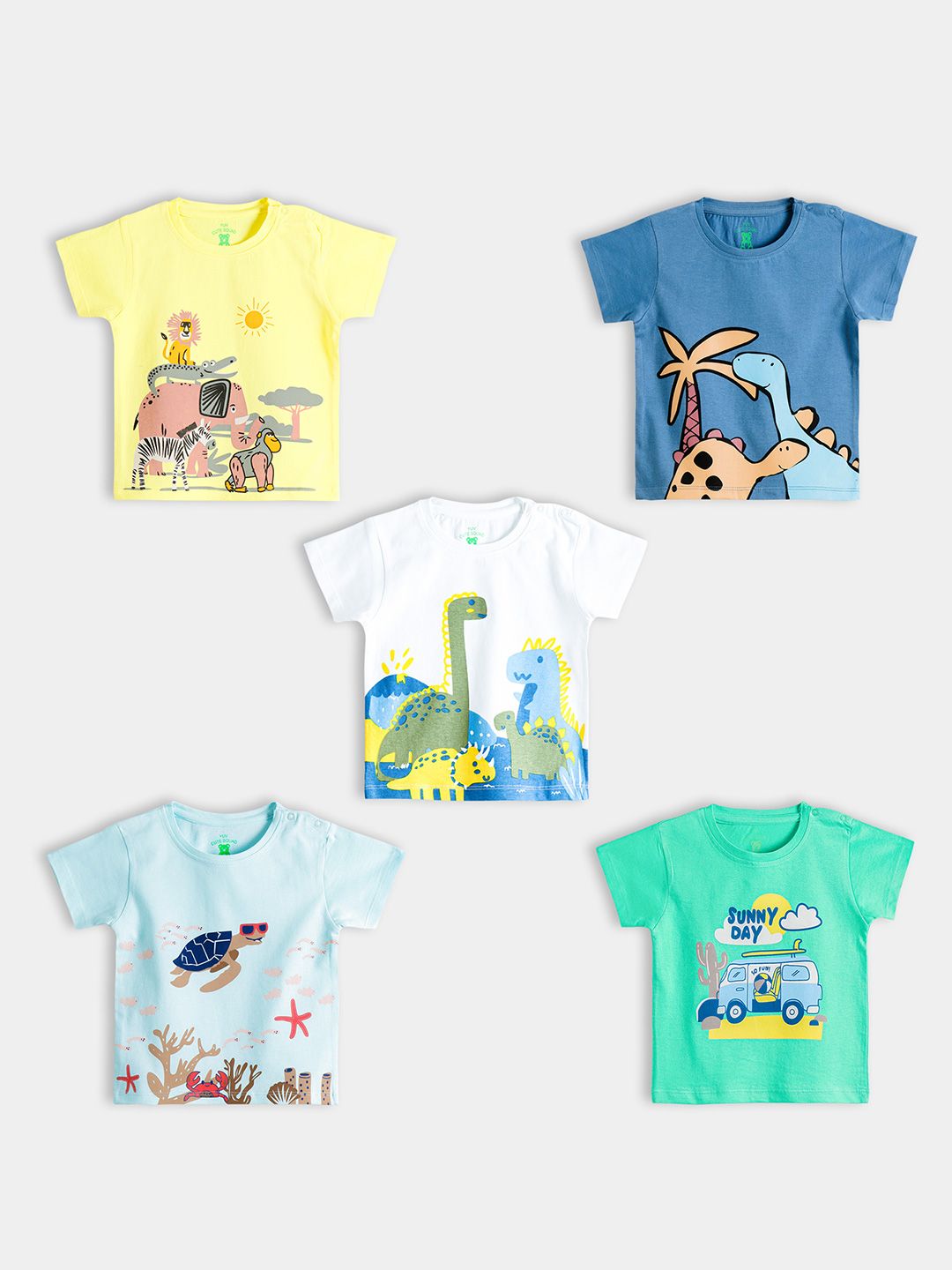 YUV Kids Pack of 5 Printed T-shirt-picture-13