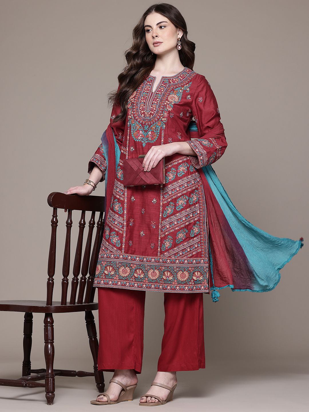 Ritu Kumar Women Kurta with Trousers & With Dupatta-picture-23
