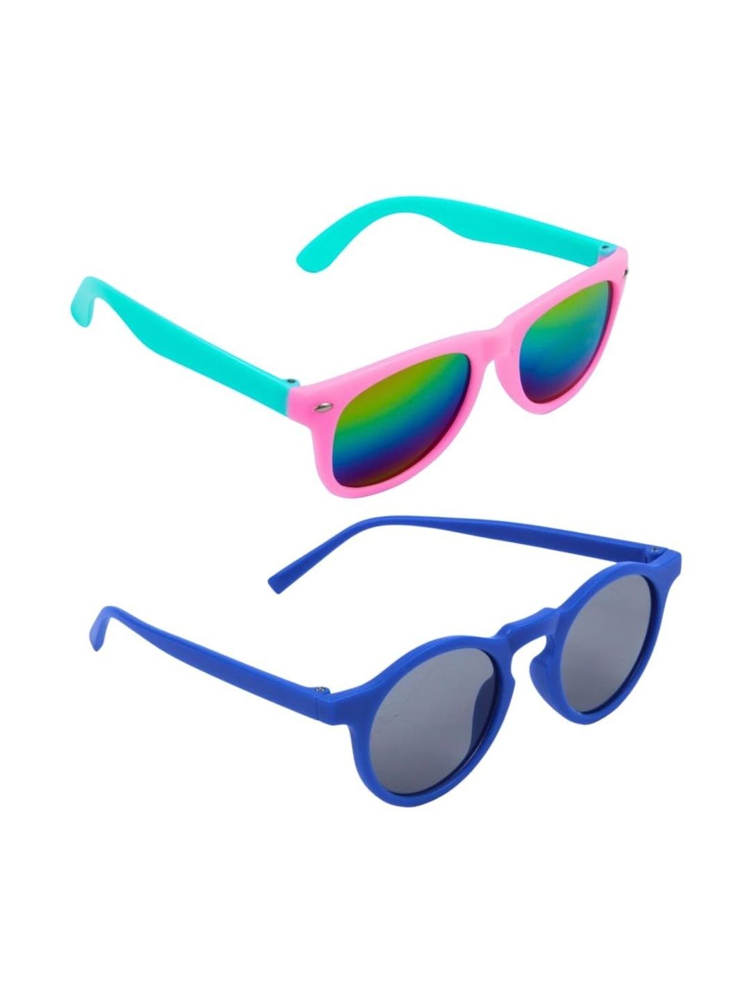 NESKA MODA Unisex Kids Black Lens & Blue Round Sunglasses with-picture-56