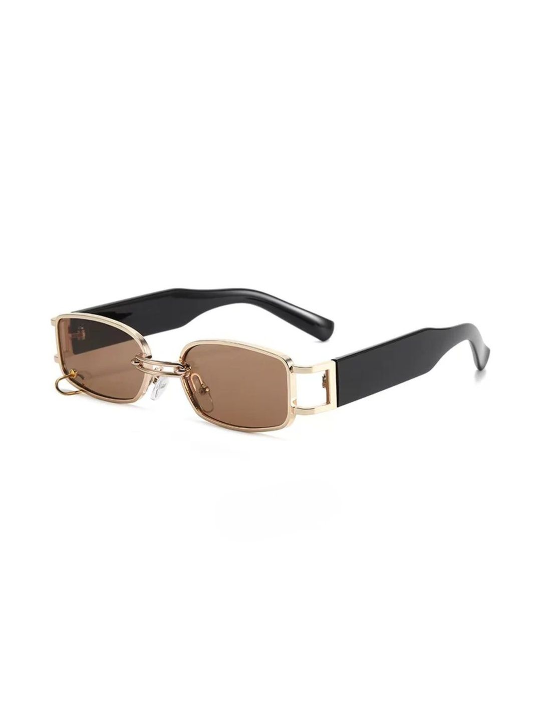 OUDI Unisex Brown Lens & Gold-Toned Square Sunglasses with-picture-19
