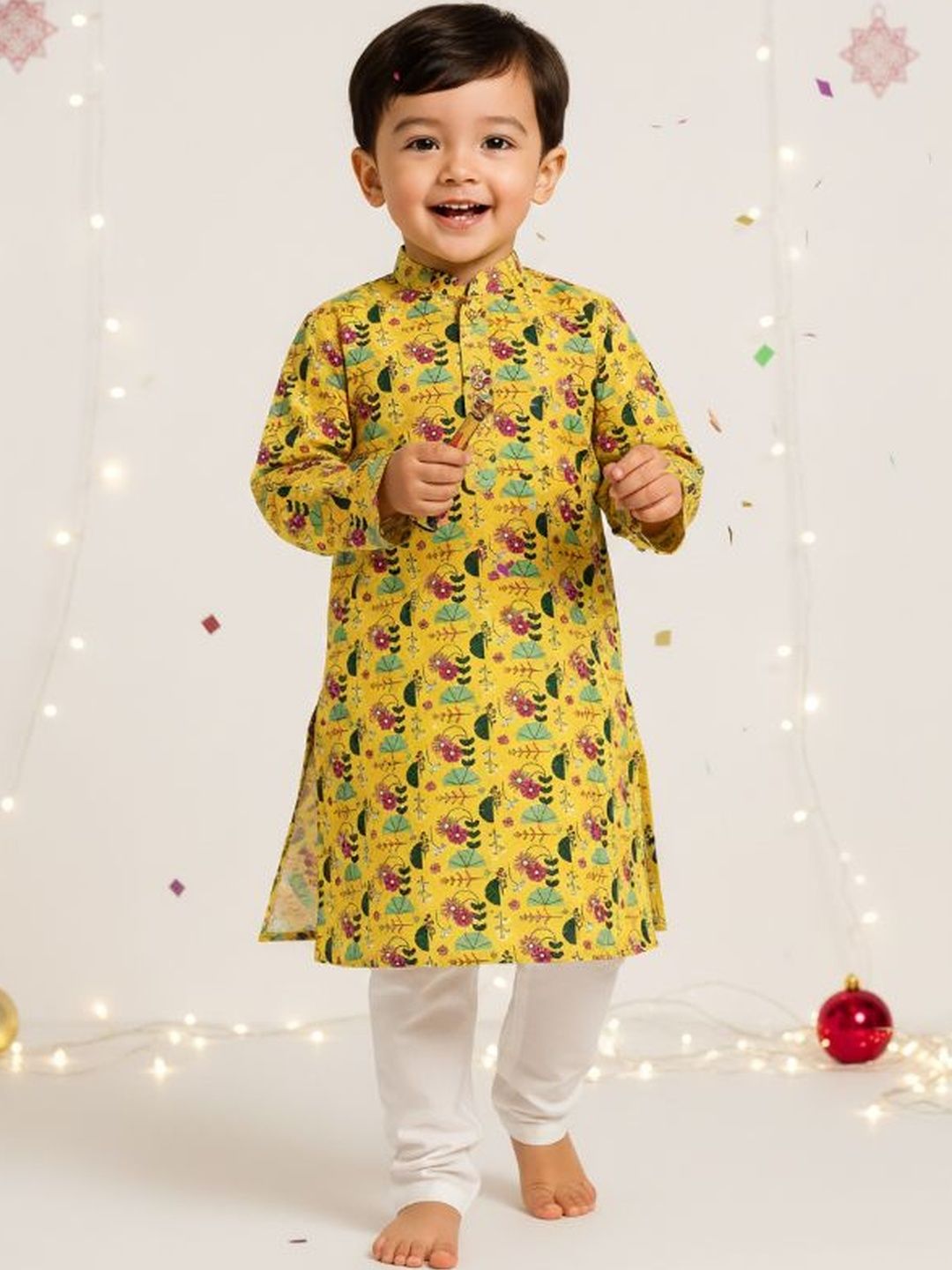 Sangria Boys Self Design Pure Cotton Straight Kurta & Pyjamas-picture-30