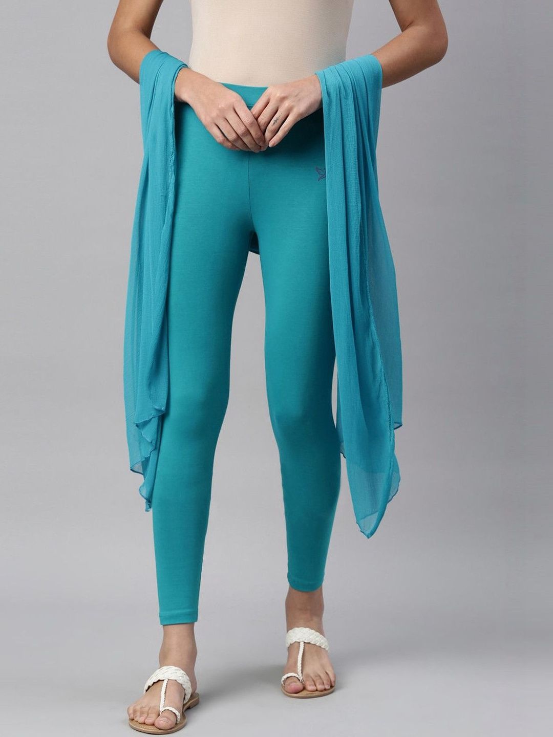 TWIN BIRDS Ankle Length Leggings With Dupatta-picture-37