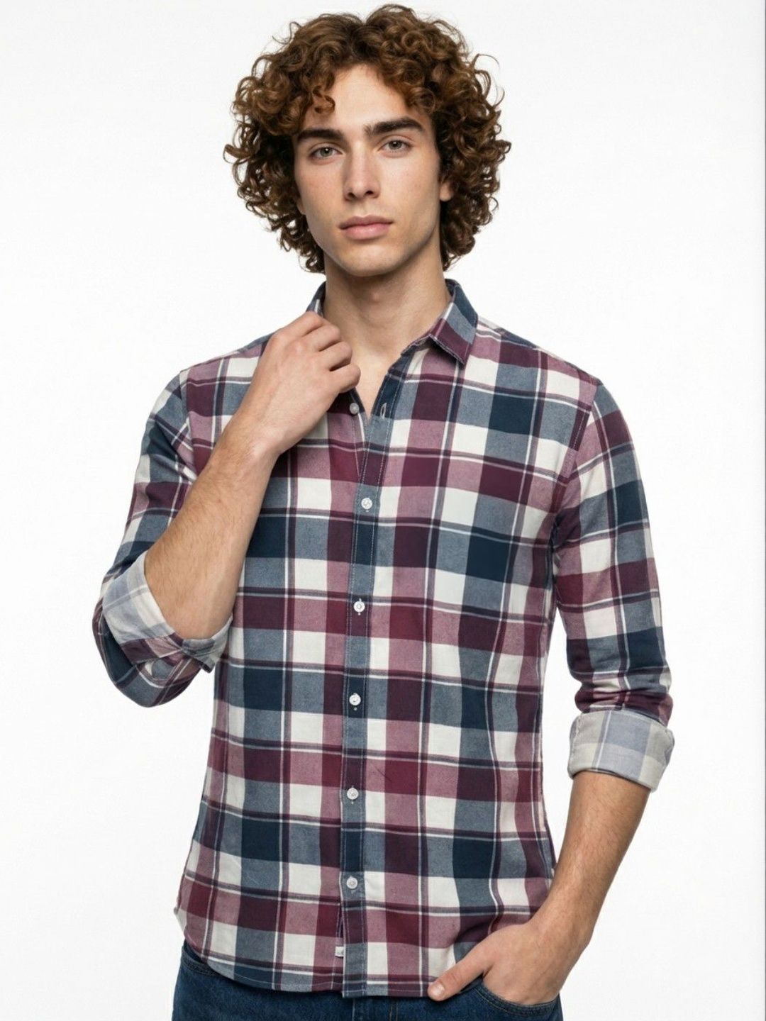 glitchez Men Classic Tartan Checks Checked Casual Shirt-image-30