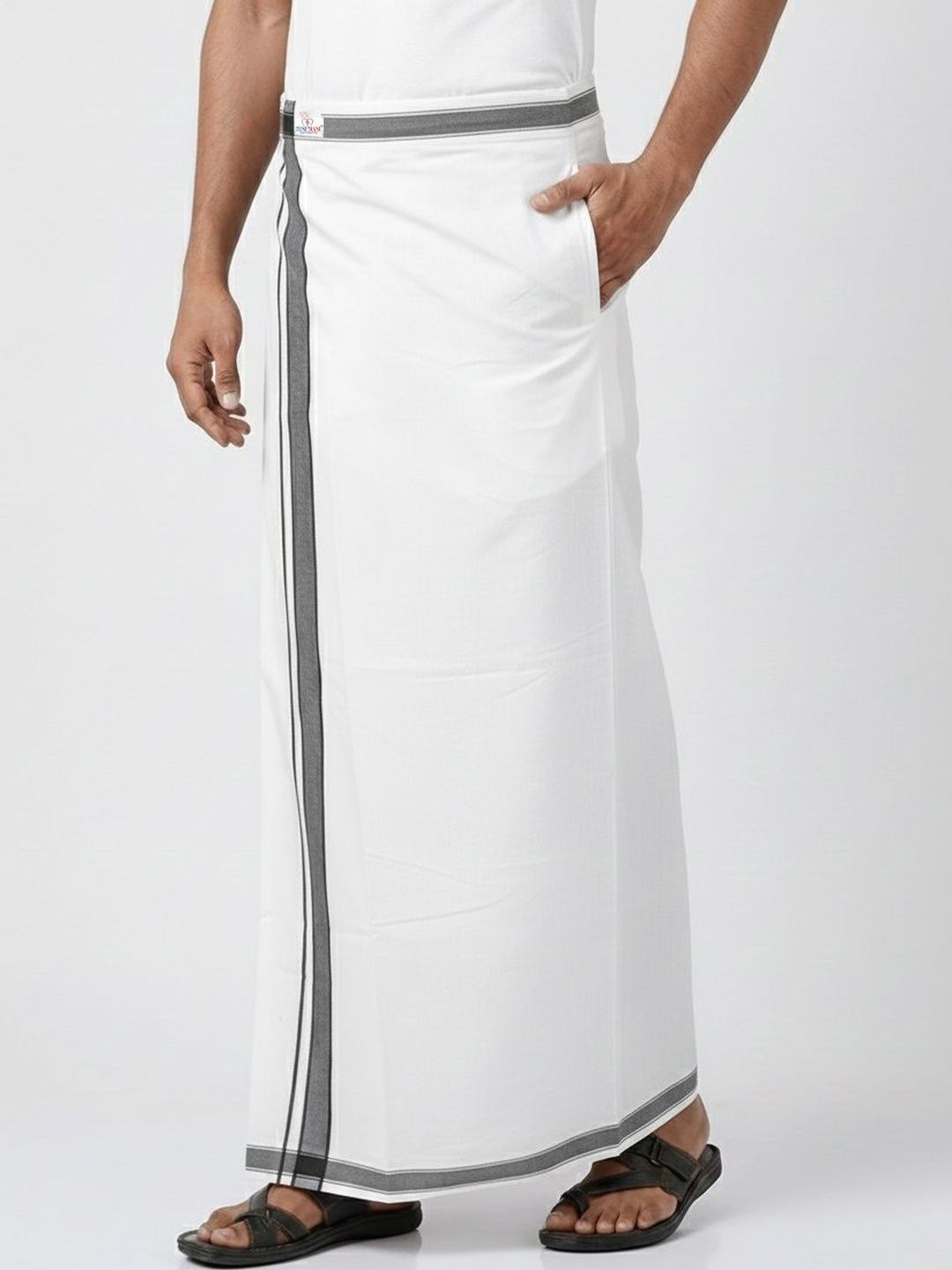 TUNI MANI Men Solid Cotton Pocket Dhoti-picture-51